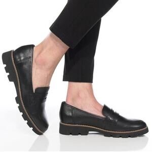 Vionic 9.5W Black Cheryl II Nappa Leather Slip On Loafer Moc Casual Shoe OS28-31